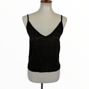 LACAUSA Black Tank Top XS Minimalist Stretch Soft Fitted Basics